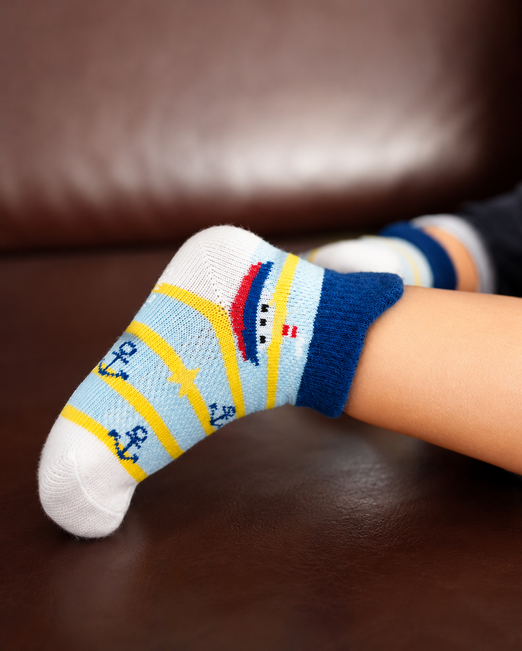 RATIVE Ankle Anti Slip Non Skid Organic Cotton Socks with Grips Grippers (12-Pairs/Vehicle)
