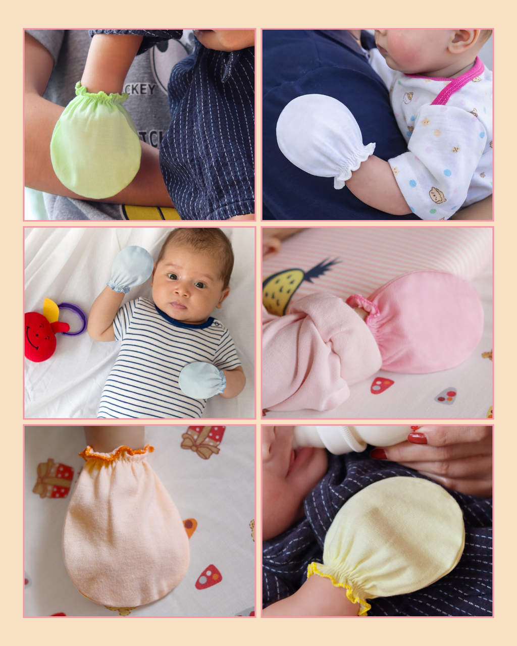 RATIVE Baby Mittens Newborn No Scratch Gloves, Organic Cotton Infant Mittens 0-6 Months, Soft Baby Gloves for Newborn Boy & Girl (12 Pairs/assorted)