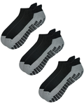 RATIVE Anti Slip Non Skid Ankle and Crew Socks with Grippers for Men Women (3-Pairs/Black)