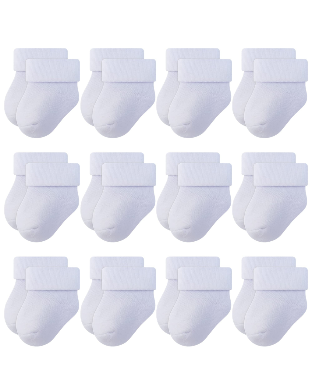 RATIVE Newborn Baby Socks 0-6,6-12 Months Terry Turn Cuff Socks for Boys Girls