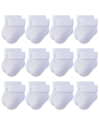 RATIVE Newborn Baby Socks 0-6,6-12 Months Terry Turn Cuff Socks for Boys Girls