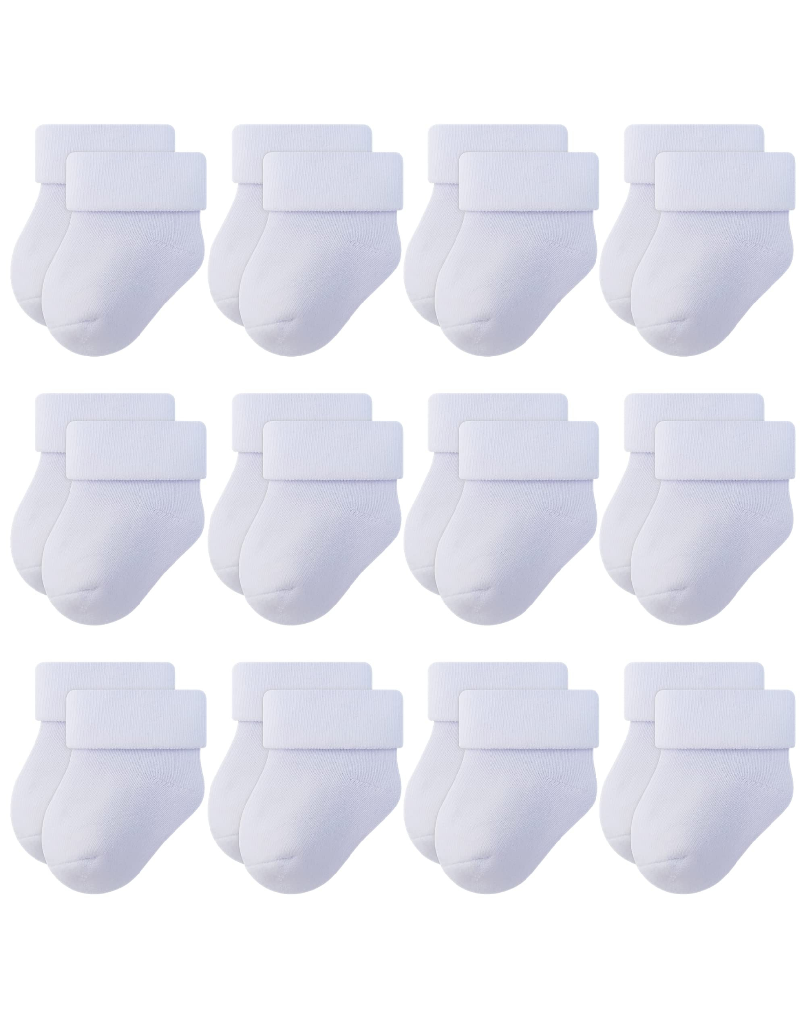 RATIVE Newborn Baby Socks 0-6,6-12 Months Terry Turn Cuff Socks for Boys Girls