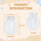 RATIVE Baby Mittens Newborn No Scratch Gloves, Organic Cotton Infant Mittens 0-6 Months, Soft Baby Gloves for Newborn Boy & Girl (6 pairs/white)