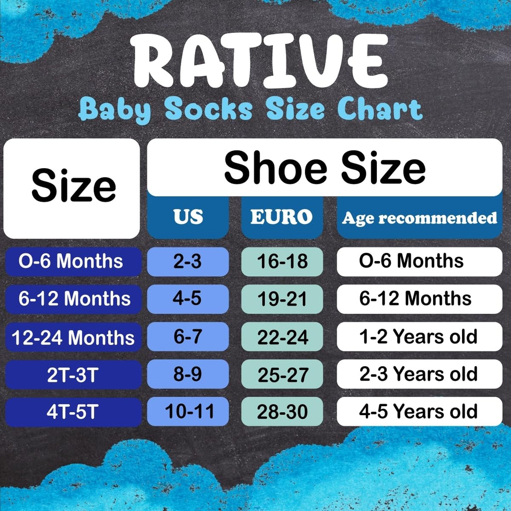 RATIVE Ankle Anti Slip Non Skid Organic Cotton Socks with Grips Grippers (12-Pairs/Animal world)