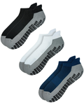 RATIVE Super Grips Anti Slip Non Skid Yoga Hospital Socks for Adults Men Women (3-Pairs/Black+White+Navy)