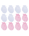 RATIVE Baby Mittens Newborn No Scratch Gloves, Organic Cotton Infant Mittens 0-6 Months, Soft Baby Gloves for Newborn Boy & Girl (6white+6pink)
