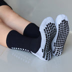 RATIVE Anti Slip Non Skid Slipper Hospital Crew Socks with grips for Adults Men Women (6 pairs-multi)