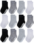 RATIVE Non Skid Anti Slip Cotton Crew Toddler Socks for Kids Boy Boys With Grip Grippers (RU-4CL)