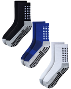 RATIVE Anti Slip Non Skid Slipper Hospital Crew Socks with grips for Adults Men Women (3 pairs-assorted)