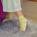 RATIVE Non Skid Anti Slip Cotton Dress Crew Socks With Grips For Baby Infant Toddler Kids Girls (RG-726727)