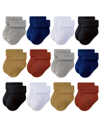 RATIVE Newborn Baby Socks 0-6,6-12 Months Terry Turn Cuff Socks for Boys Girls