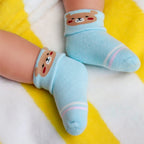 RATIVE Newborn Baby Socks 0-6,6-12 Months Terry Turn Cuff Socks for Boys Girls