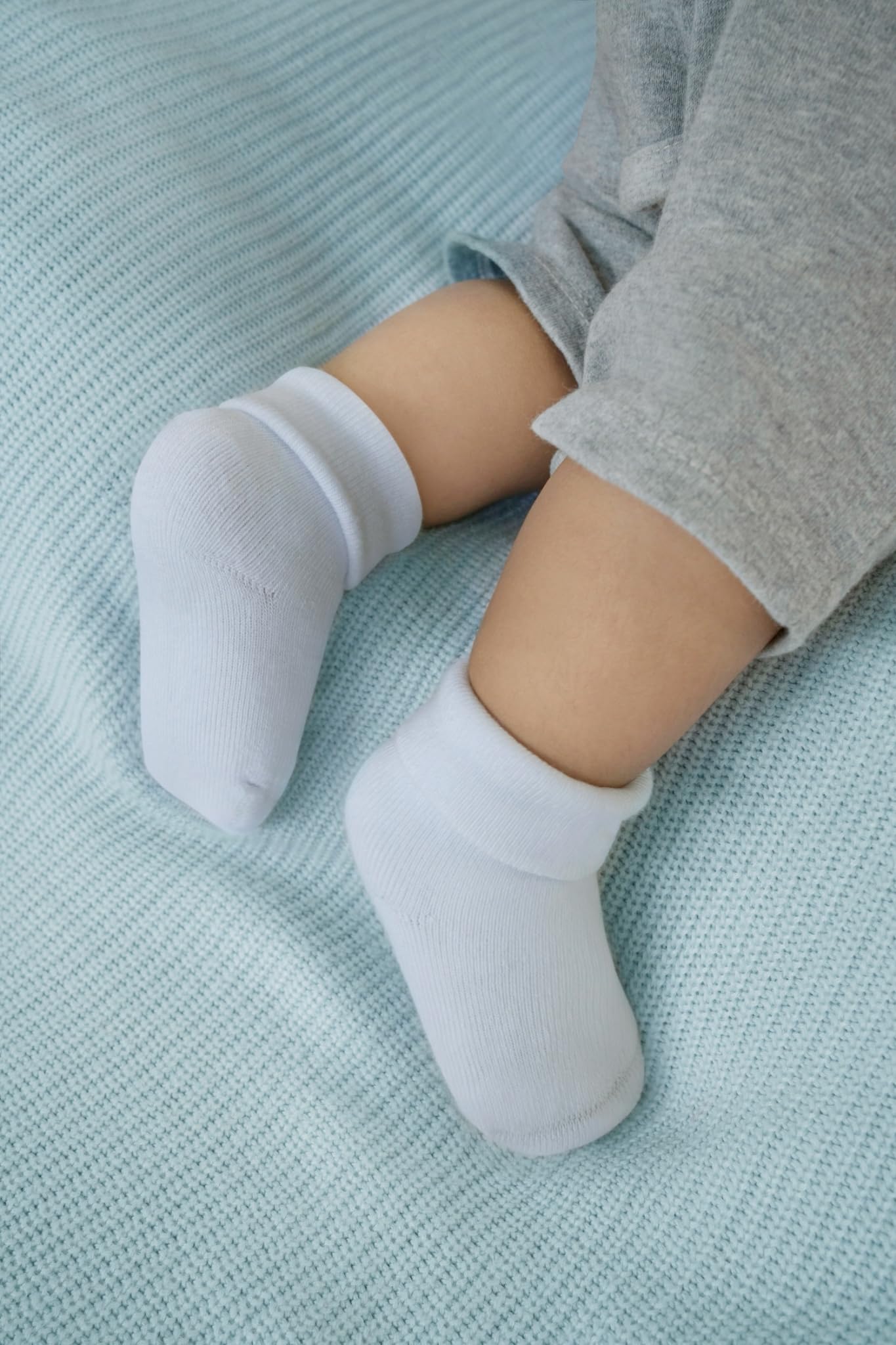 RATIVE Newborn Baby Socks 0-6,6-12 Months Terry Turn Cuff Socks for Boys Girls