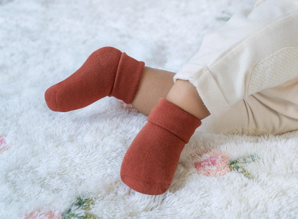 RATIVE Newborn Baby Socks 0-6,6-12 Months Terry Turn Cuff Socks for Boys Girls