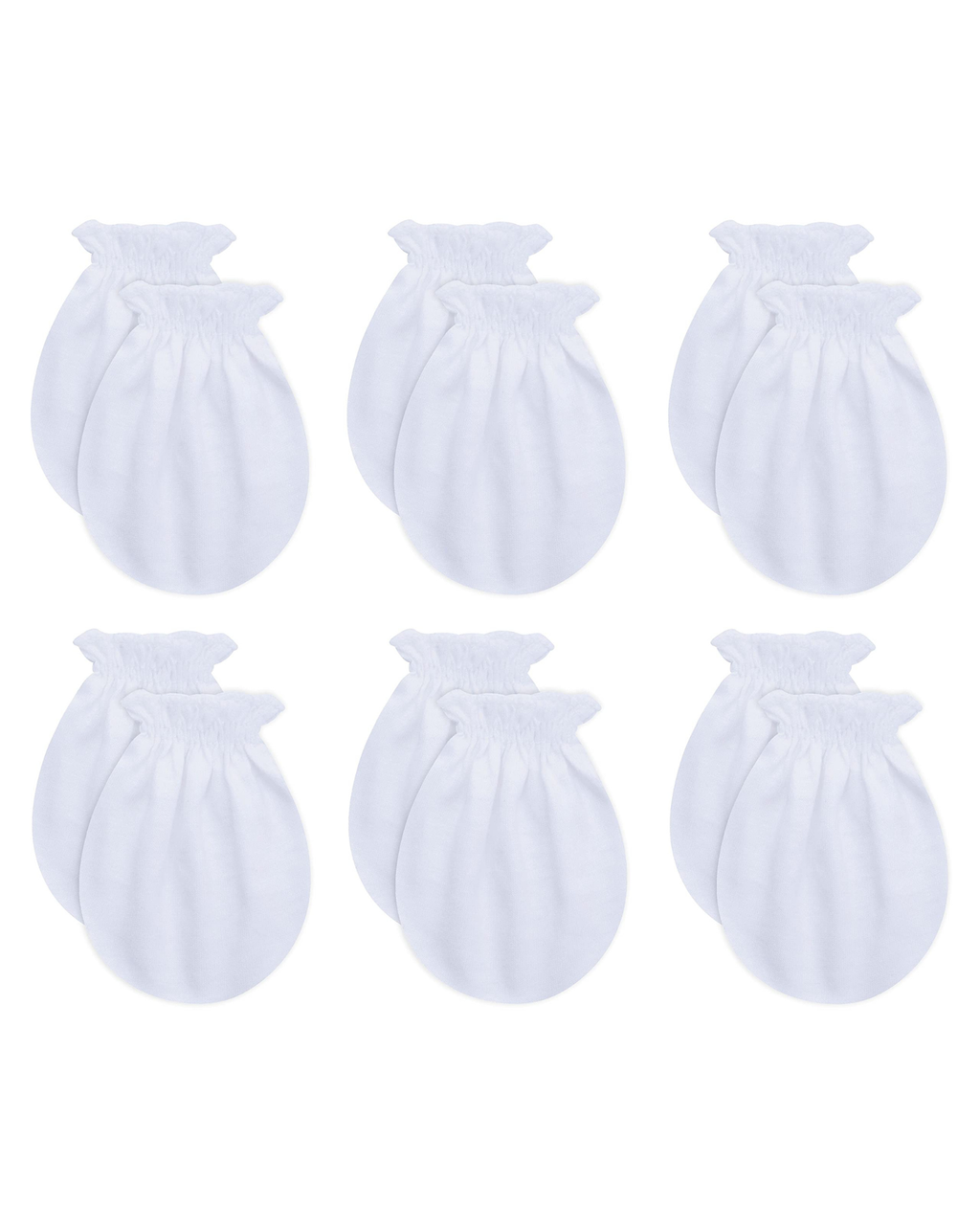 RATIVE Baby Mittens Newborn No Scratch Gloves, Organic Cotton Infant Mittens 0-6 Months, Soft Baby Gloves for Newborn Boy & Girl (6 pairs/white)