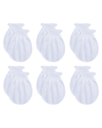 RATIVE Baby Mittens Newborn No Scratch Gloves, Organic Cotton Infant Mittens 0-6 Months, Soft Baby Gloves for Newborn Boy & Girl (6 pairs/white)