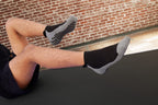 RATIVE Anti Slip Non Skid Ankle and Crew Socks with Grippers for Men Women (3-Pairs/Black)