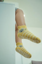 RATIVE Ankle Anti Slip Non Skid Organic Cotton Socks with Grips Grippers (12-Pairs/AG-200)