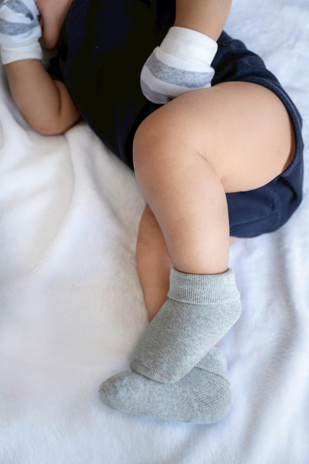 RATIVE Newborn Baby Socks 0-6,6-12 Months Terry Turn Cuff Socks for Boys Girls