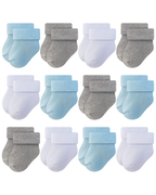 RATIVE Newborn Baby Socks 0-6,6-12 Months Terry Turn Cuff Socks for Boys Girls