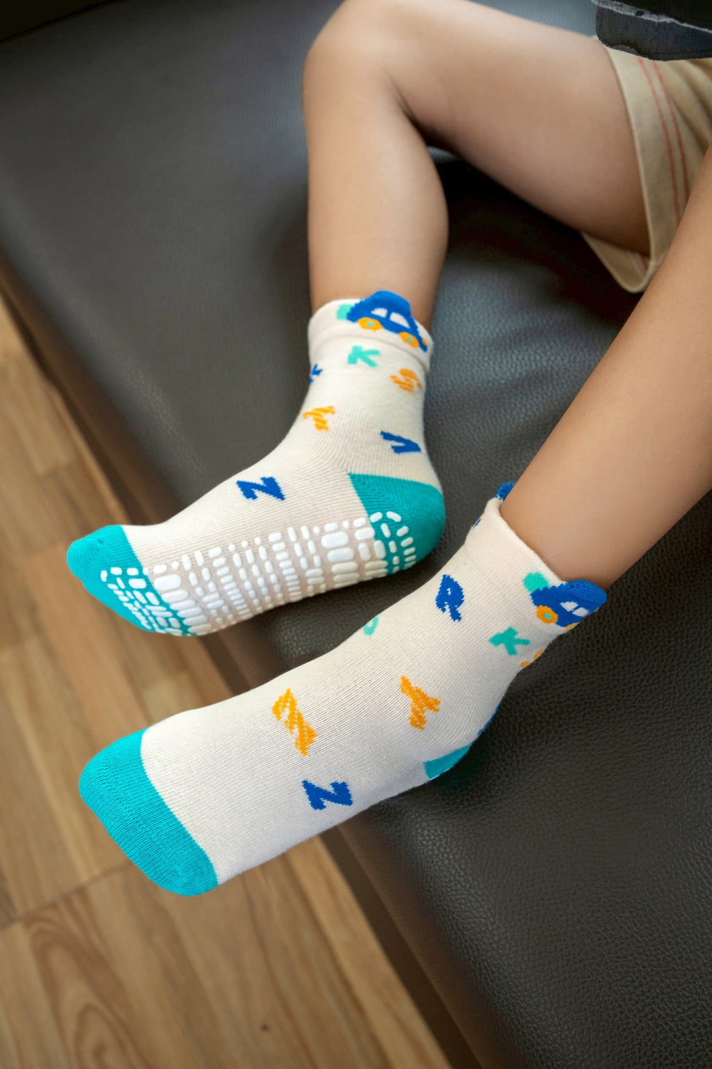 RATIVE Non Skid Anti Slip Cotton Crew Toddler Toddlers Socks for Kid Boys (12-pairs/RB-71317)