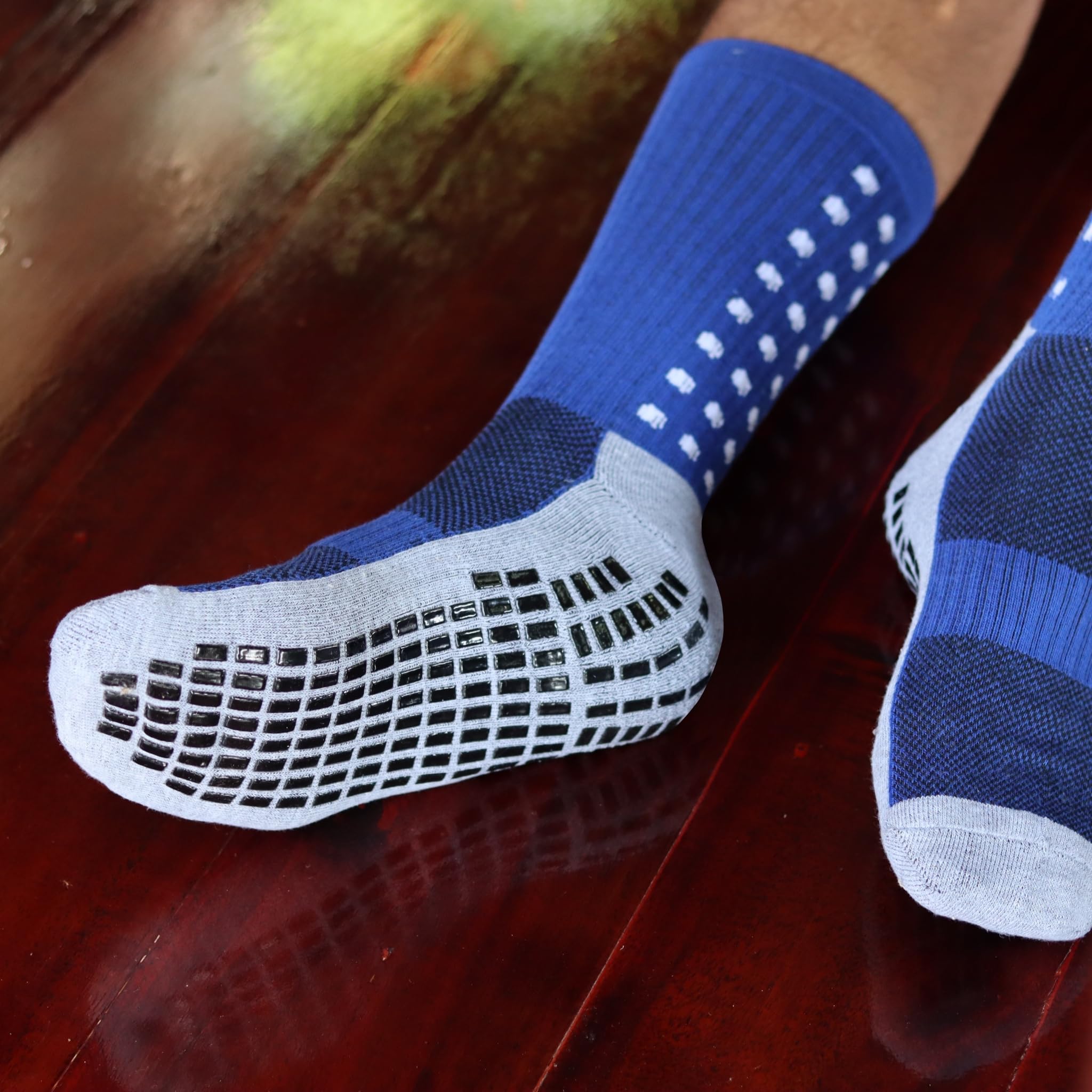 RATIVE Anti Slip Non Skid Slipper Hospital Crew Socks with grips for Adults Men Women (3 pairs-assorted)