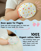RATIVE Baby Mittens Newborn No Scratch Gloves, Organic Cotton Infant Mittens 0-6 Months, Soft Baby Gloves for Newborn Boy & Girl (12 Pairs/assorted)